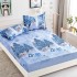 Set Cearșaf cu Elastic din Bumbac Finet 180x200 cm + 2 Fețe de Pernă – Model Crăciun cu Brazi, LTC-052