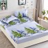 Set Cearșaf cu Elastic din Bumbac Finet 180x200 cm + 2 Fețe de Pernă – Crăciun cu Oameni de Zăpadă și Brazi, LTC-055