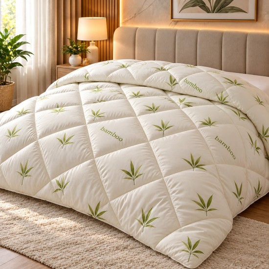 Pilotă Bamboo Comfort 200x220 cm – Super Pufoasă, Groasă și Călduroasă, PPL-017 Pilote Matlasate