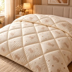 Pilotă din Lână Naturală 200x220 cm – Premium, Călduroasă, Matlasată, Fabricată în România, PPL-015
