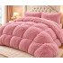 Set Pilotă Fluffy Pat Dublu 200x230 cm cu 2 Fețe de Pernă – Model Roz, PF-010