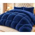 Set Pilotă Fluffy Pat Dublu 200x230 cm cu 2 Fețe de Pernă – Model Albastru Regal, PF-012