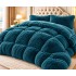 Set Pilotă Fluffy Pat Dublu 200x230 cm cu 2 Fețe de Pernă – Model Verde Petrol, PF-014
