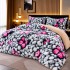 Pilotă Cocolino cu Blană 200x230 cm + 2 Fețe de Pernă – Model Fluturi Roz și Pietre Decorative Gri, PDC-004