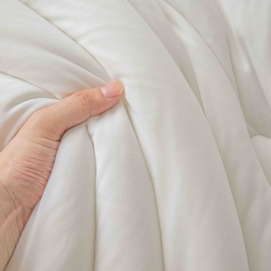 Pilotă Pufoasă din Microfibră 150x200 cm – Albă, Moale și Călduroasă, pentru Pat de o Persoană, Model Norișori, PPL-063 Pilote Matlasate