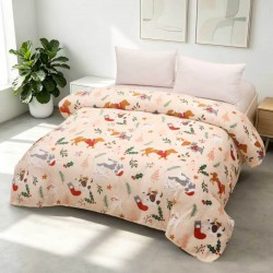 Pătură Cocolino 200x230 cm – Model Crăciun cu Animăluțe, Moale, Pufoasă și Călduroasă, PTC-014