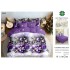 Set Lenjerie Pat Dublu 6 Piese Bumbac Finet – Model Crăciun cu Globuri Mov, Cadouri și Brazi Împodobiți, LTC-078