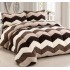 Set Lenjerie Pufoasa Cocolino cu Elastic, 4 Piese, Pat 2 Persoane, Bej-Crem, zig zag, LEC-046