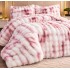 Pilotă Pufoasă din Blăniță Artificială de Iepure 200x230 cm + 2 Fețe de Pernă – Model Luxury Roz Pudrat Degrade, LCE-055