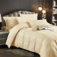 Lenjerie pat dublu, Damasc, 6 piese, Jojo, Crem, LDS-037 Lenjerii damasc 6 piese