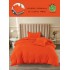 Lenjerie de Pat din Finet, 4 Piese, Pat 1 Persoana, cu ELASTIC, Portocaliu, LFS-060