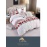 Lenjerie de Pat din Finet, 4 Piese, Pat 1 Persoana, Alb-Rosu-Negru, model traditional, LFS-044