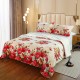 Patura CoCoLiNo cu blanita, 200x230 cm +2 fete de perna, Crem-Rosu, flori, PBC-016 Paturi cu blanita