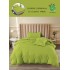 Lenjerie de Pat din Finet, 4 Piese, Pat 1 Persoana, cu ELASTIC, Verde, LFS-063