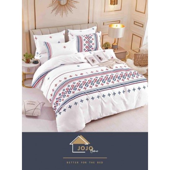 Set Lenjerie de pat din Finet Gros, Cearceaf cu ELASTIC, 6 Piese, Pat 2 Persoane, Multicolor, model traditional, LDE-045 Lenjerii Finet 6 piese cu ELASTIC