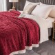 Patura Cocolino cu Blanita, Model Tricotat, Pat 2 Persoane, 200x230 cm, Bordo, PCT-003 Patura cu Blanita tip Tricotaj