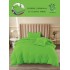 Lenjerie de Pat din Finet, 4 Piese, Pat 1 Persoana, cu ELASTIC, Verde aprins, LFS-064