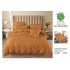 Lenjerie pat dublu, BUMBAC FINET, 6 piese, cu ELASTIC, UNI, Maro, LFU-011