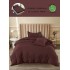 Lenjerie de Pat din Finet, 4 Piese, Pat 1 Persoana, cu ELASTIC, Maro, LFS-057