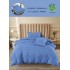 Lenjerie de Pat din Finet, 4 Piese, Pat 1 Persoana, cu ELASTIC, Blue, LFS-048