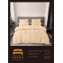 Lenjerie pat dublu, Finet Deluxe cu Smocuri Brodate, 6 piese, Crem, LSB-016