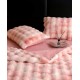 Lenjerie de pat, DeLuxe, cocolino tip blăniță iepure, 2 persoane, 6 piese, Roz-Alb, ombre, LCE-031 Lenjerii Blanita Iepure