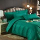 Lenjerie, pat dublu, cu ELASTIC, Damasc Finetat, 6 piese, Verde, LDS-074 Lenjerii Damasc 6 piese cu Cearsaf cu ELASTIC
