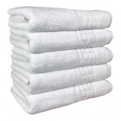 Set 5 Prosoape baie, 70x140cm, 100% Bumbac, Alb, PCG-058