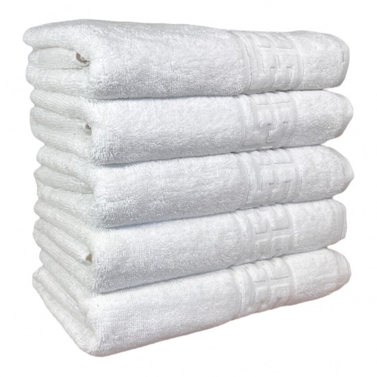 Set 5 Prosoape baie, 70x140cm, 100% Bumbac, Alb, PCG-058 Horeca