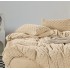 Lenjerie pat dublu, Super Pufoasa, din Blanita artificiala de Iepure, 4 piese, Bej, LCE-003