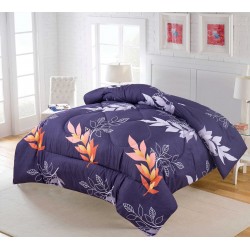 Pilota Matlasata 200x230 cm, Mov-Alb, frunze, PPL-009