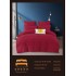 Lenjerie pat dublu, Finet Deluxe cu Smocuri Brodate, 6 piese, Bordo, LSB-026