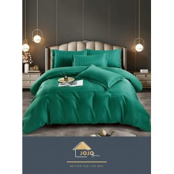 Lenjerie pat dublu, Damasc Finetat, 6 piese, Jojo, Verde, LDS-028