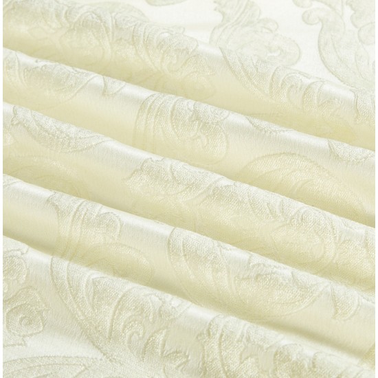 Lenjerie de pat cu elastic si pilota inclusa, bumbac tip jacquard, pat dublu, 7 piese, Crem, PJD-06 Pilote Jacquard 7 piese