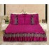 Cuvertura de Pat din Catifea + 2 Fete de Perna - Pat 2 Persoane, Fuchsia, CCB-030