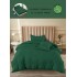Lenjerie de Pat din Finet, 4 Piese, Pat 1 Persoana, cu ELASTIC, Verde Inchis, LFS-065