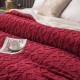 Patura Cocolino cu Blanita, Model Tricotat, Pat 2 Persoane, 200x230 cm, Bordo, PCT-003 Patura cu Blanita tip Tricotaj
