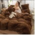 Lenjerie Cocolino Fluffy pat dublu cu elastic maro deschis, LFF-032