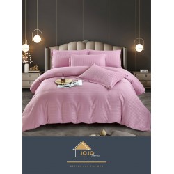 Lenjerie, pat dublu, cu ELASTIC, Damasc Finetat, 6 piese, Lila, LDS-062