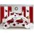 Lenjerie pat cocolino 4 piese – pat dublu, imprimeu, romantic cu trandafiri roșii, LDC-033
