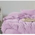 Lenjerie pat dublu, Super Pufoasa, din Blanita artificiala de Iepure, 4 piese, Lila, LCE-009