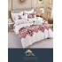 Lenjerie de Pat din Finet, 4 Piese, Pat 1 Persoana, Alb-Rosu, model traditional, LFS-040