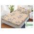 Husa pat cu elastic, Bumbac FINET, 180x200cm, 2 fete de perne 50x70cm, Bej, flori, HDF-031