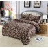 Lenjerie pat dublu, Super Pufoasa COCOLINO, 4 piese, Maro-Crem, frunze, LDC-040