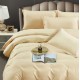 Lenjerie, pat dublu, cu ELASTIC, Damasc Finetat, 6 piese, Crem, LDS-056 Lenjerii Damasc 6 piese cu Cearsaf cu ELASTIC