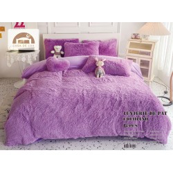 Lenjerie Fluffy Lila 6 Piese Pat Dublu – Moale, Călduroasă și Elegantă, LCF-018