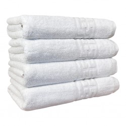 Set 4 Prosoape Baie, Bumbac 100%, 550g/m², 70x140 cm, Greek, Alb, PCG-054