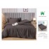 Lenjerie, pat dublu, cu ELASTIC, Damasc Finetat, 6 piese, Maro, LDS-063