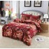 Lenjerie pat dublu, Super Pufoasa COCOLINO, 4 piese, Bordo-Multicolor, flori, LDC-037