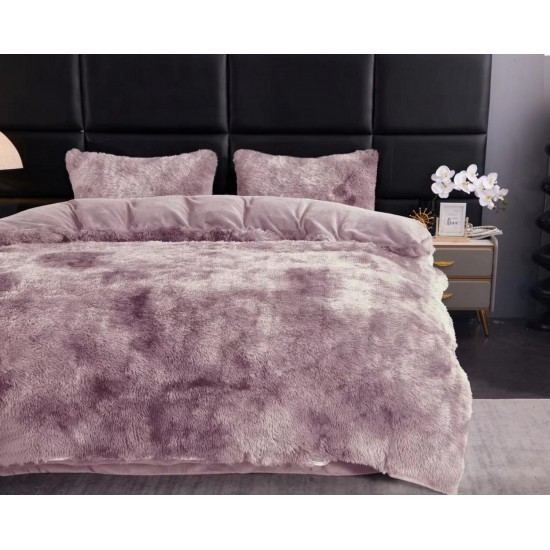 Lenjerie Cocolino Fluffy pat dublu 4 piese, lila degrade, LFF-024 Lenjerii Cocolino Fluffy 4 piese